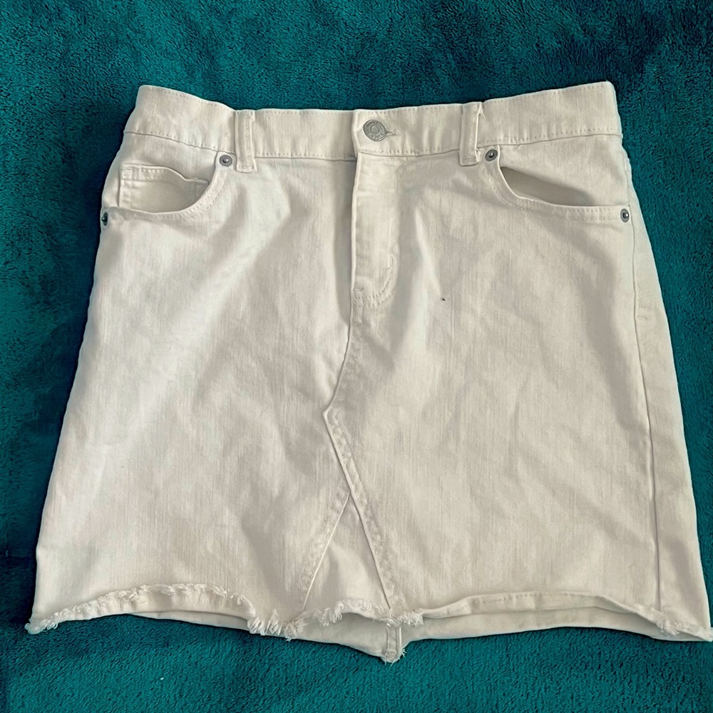 white jean skirt